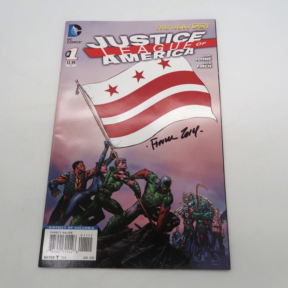 DC Comics Justice League of America #1 - 2013 DC Cover Signed by David Finch